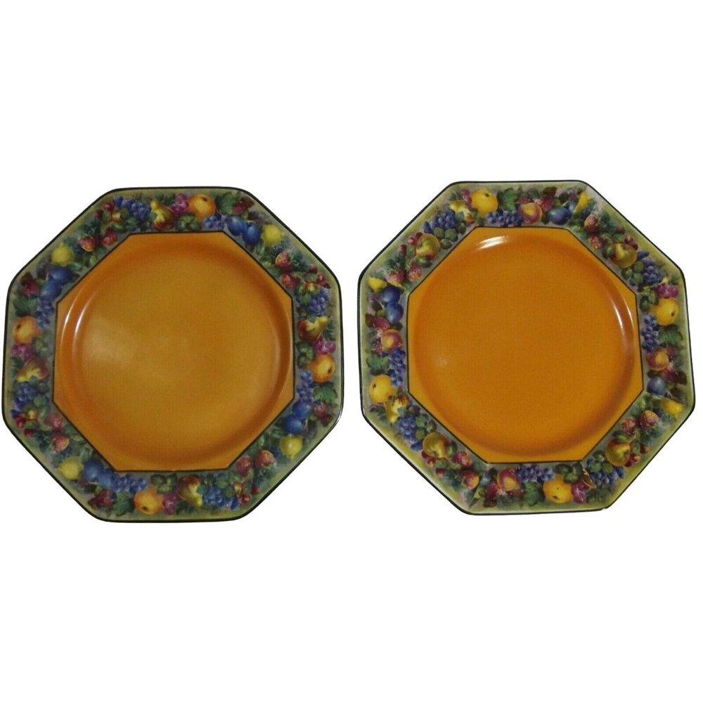2 Vintage Regal Ware R P Co Octagon Plate Lot #5 Made in England Regal Pottery